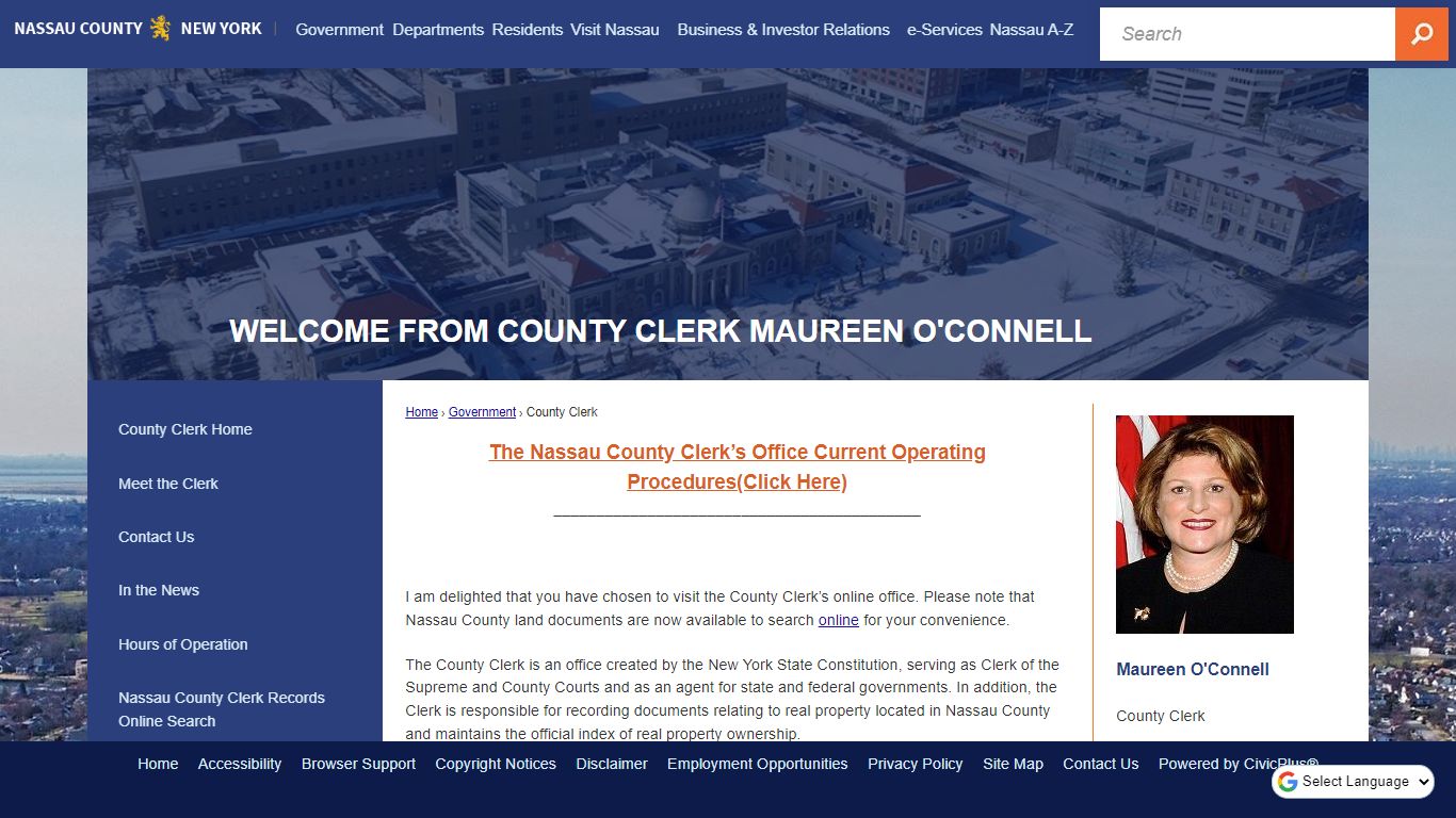 Welcome from County Clerk Maureen O ... - Nassau County, NY